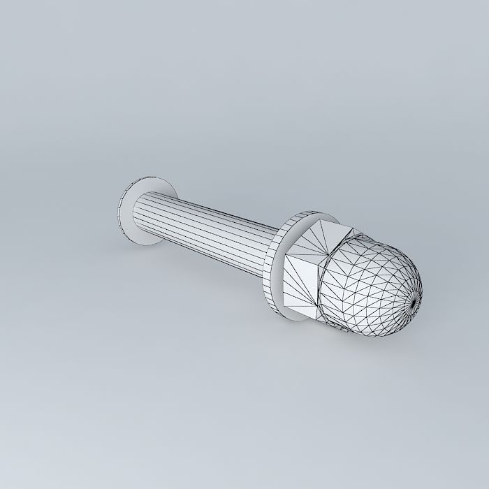 M 8 x 55 hex socket round head screw ISO 7380 Free 3D model_3