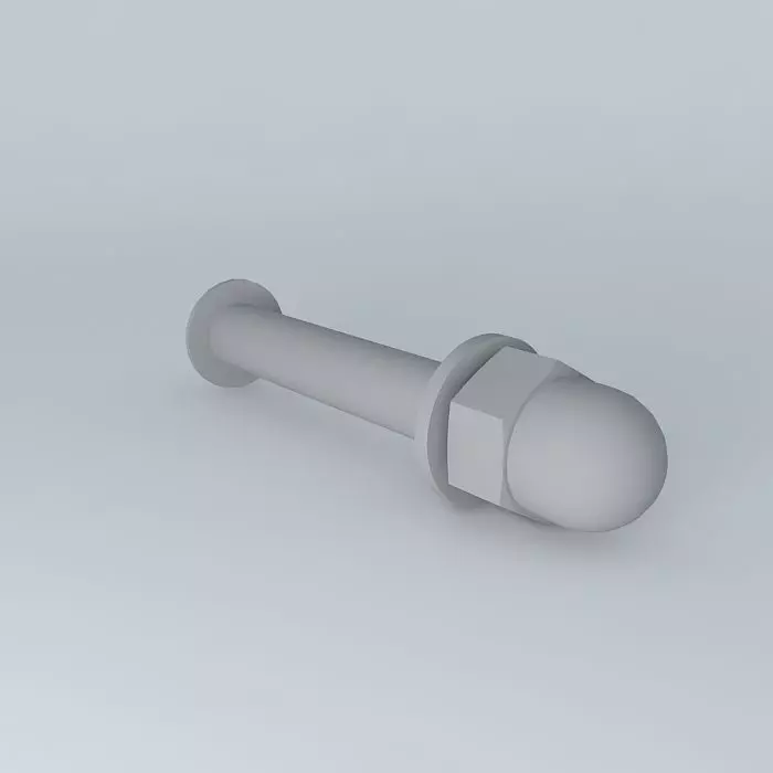 M 8 x 55 hex socket round head screw ISO 7380 Free 3D model_0