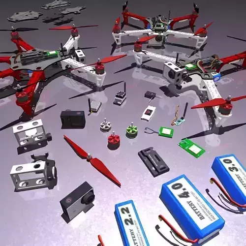 Multicopters  Pack Low-poly 3D model