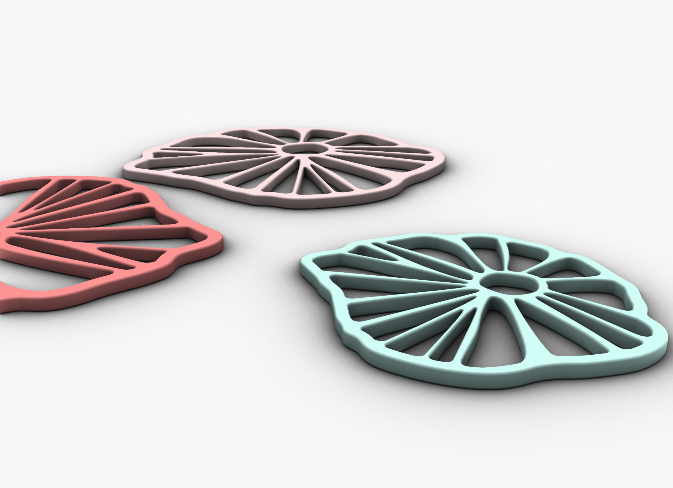 FLORALA trivet or coaster 3D print model_3