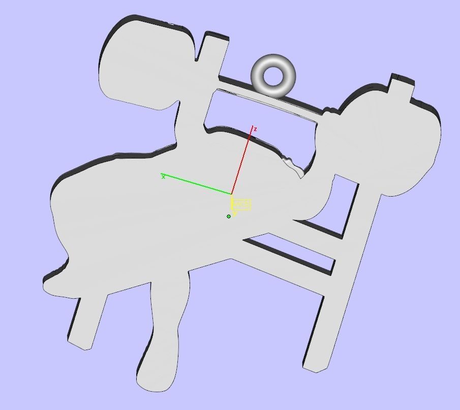 Bench press GYM athlete pendant 3D print model_4