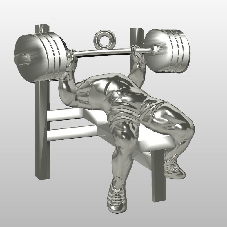 Bench press GYM athlete pendant 3D print model_1