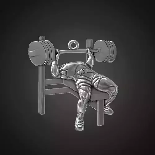 Bench press GYM athlete pendant 3D print model