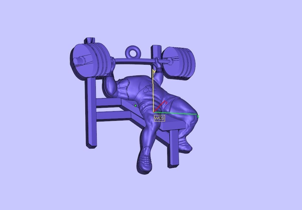 Bench press GYM athlete pendant 3D print model_5
