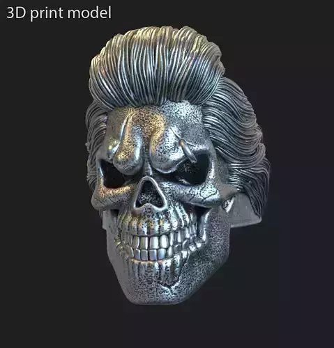 Skull ring jewelry bearded vol4 3D print model
