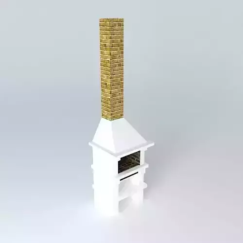 outdoor brick fireplace