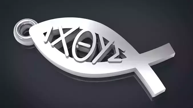  Ichthus Fish Greek Version 3D print model