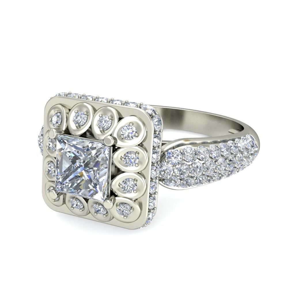 Women solitaire ring 3dm stl render detail 3D print model 3D print model_4