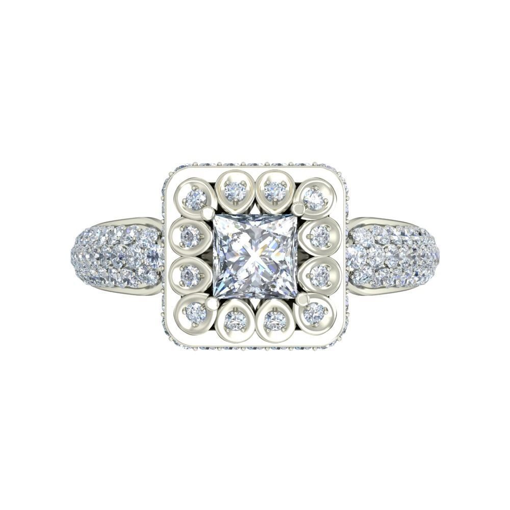 Women solitaire ring 3dm stl render detail 3D print model 3D print model_3