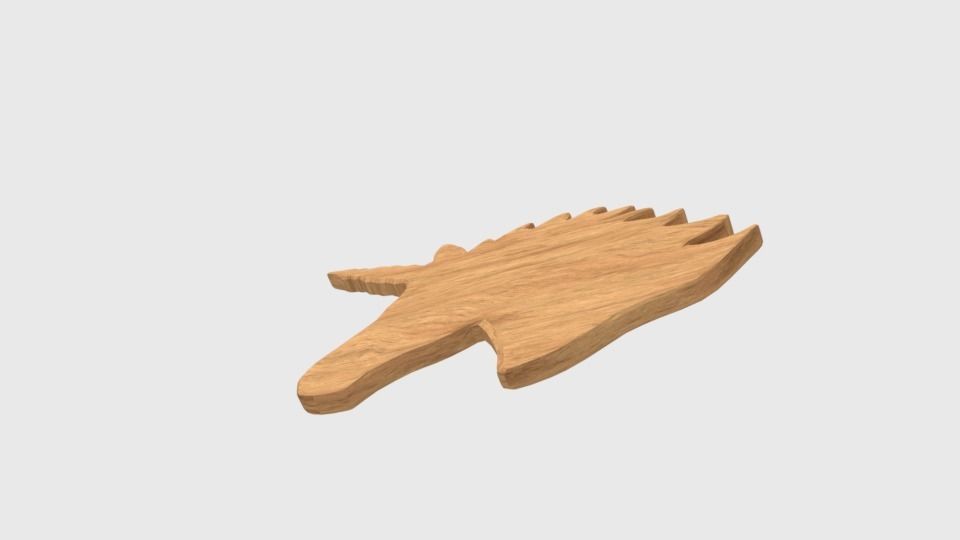 Low Poly Unicorn Wooden Head Silhouette Decorative Object Low-poly 3D model_6