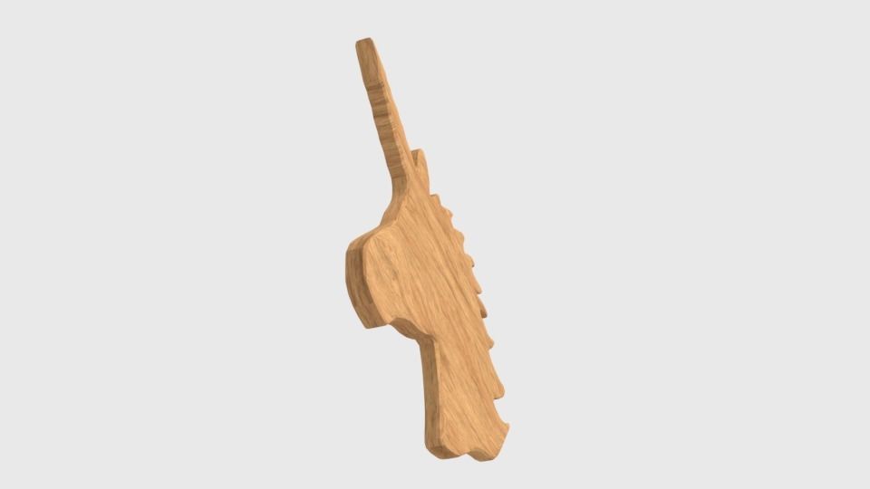 Low Poly Unicorn Wooden Head Silhouette Decorative Object Low-poly 3D model_5