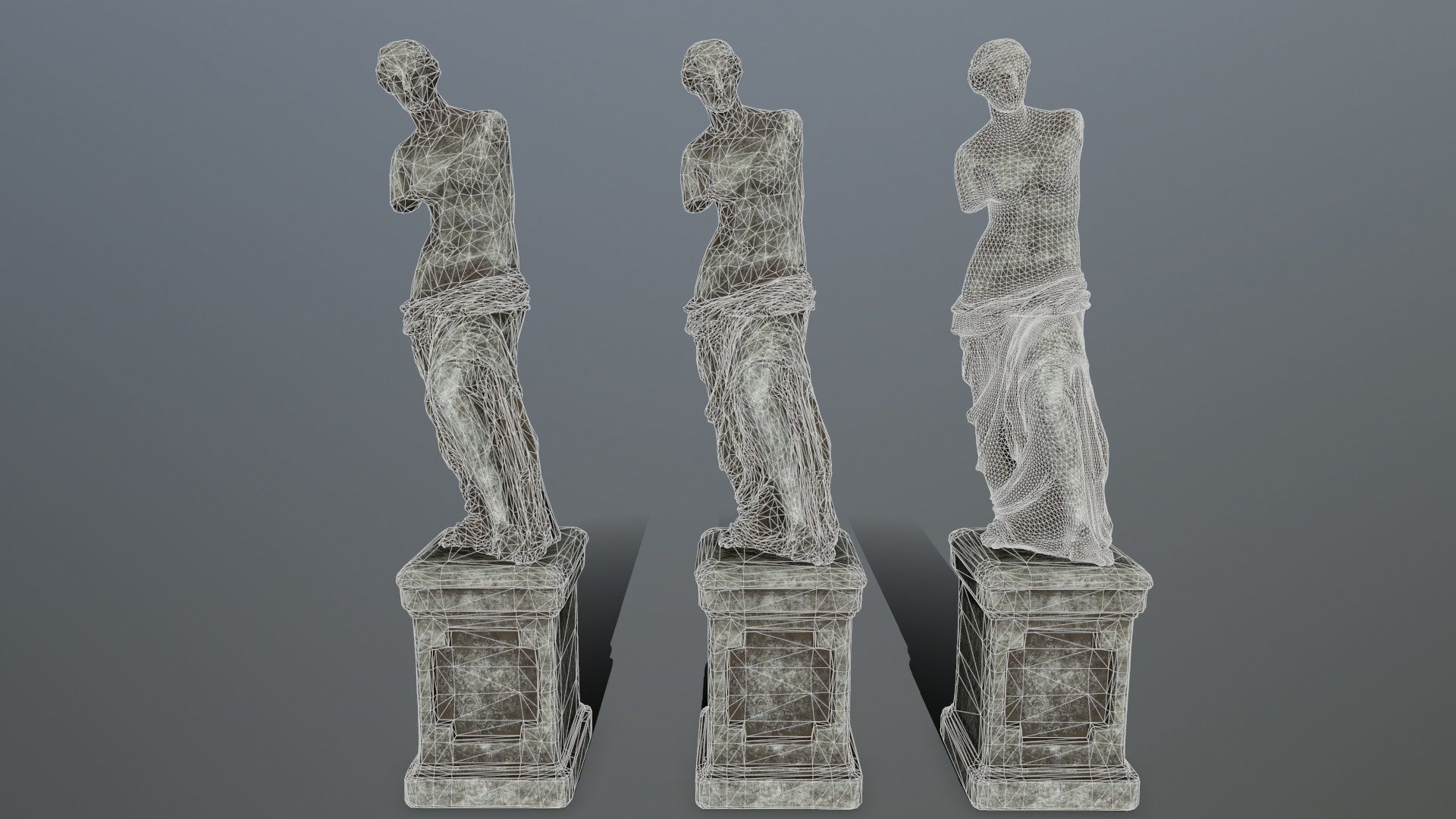 Venus de Milo Low-poly 3D model_13