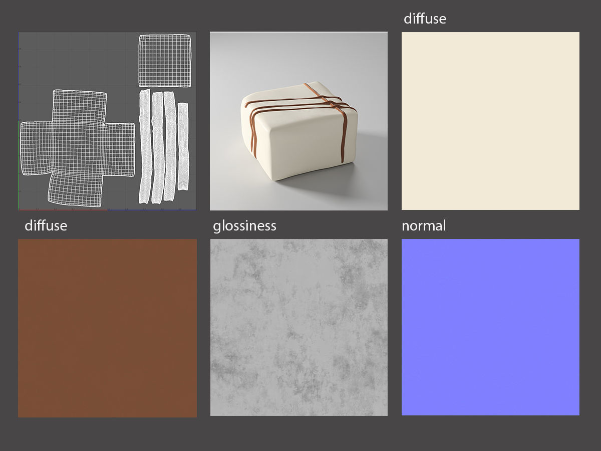 Praline Quad Glazing Cross 3D model_2