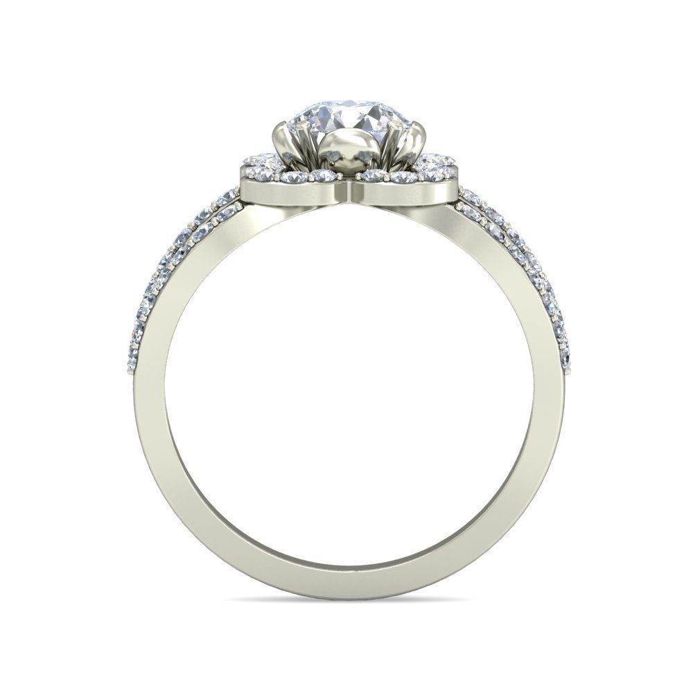 Women solitaire ring 3dm stl render detail 3D print model 3D print model_4