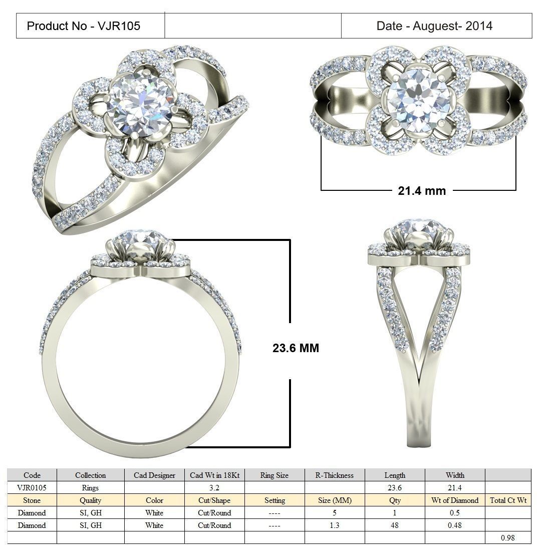 Women solitaire ring 3dm stl render detail 3D print model 3D print model_3