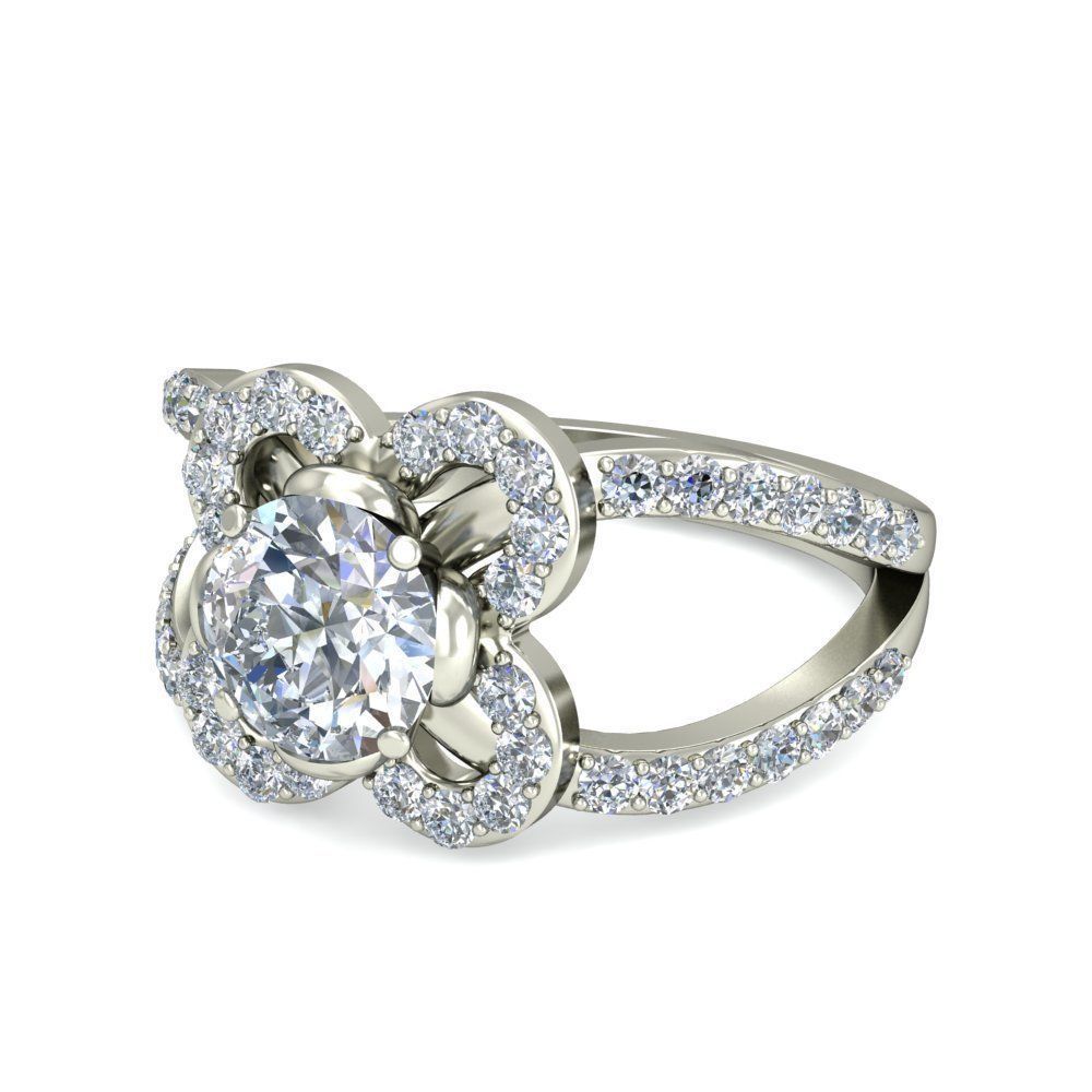 Women solitaire ring 3dm stl render detail 3D print model 3D print model_2