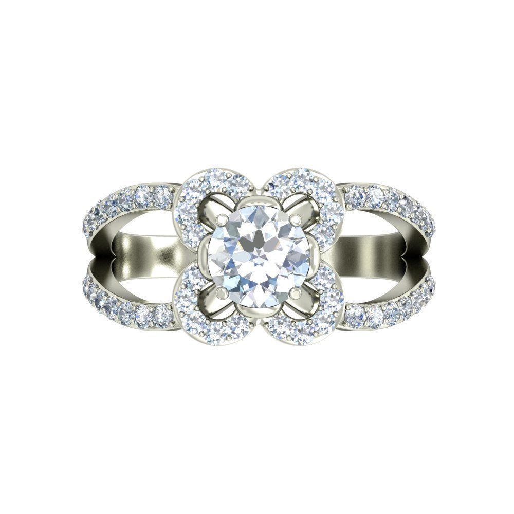 Women solitaire ring 3dm stl render detail 3D print model 3D print model_5