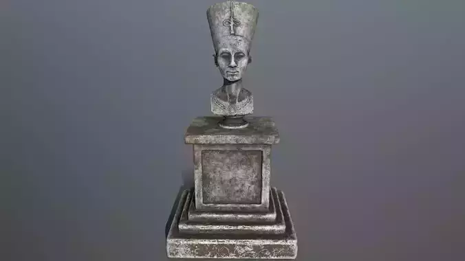 Nefertiti egyptian bust Low-poly 3D model