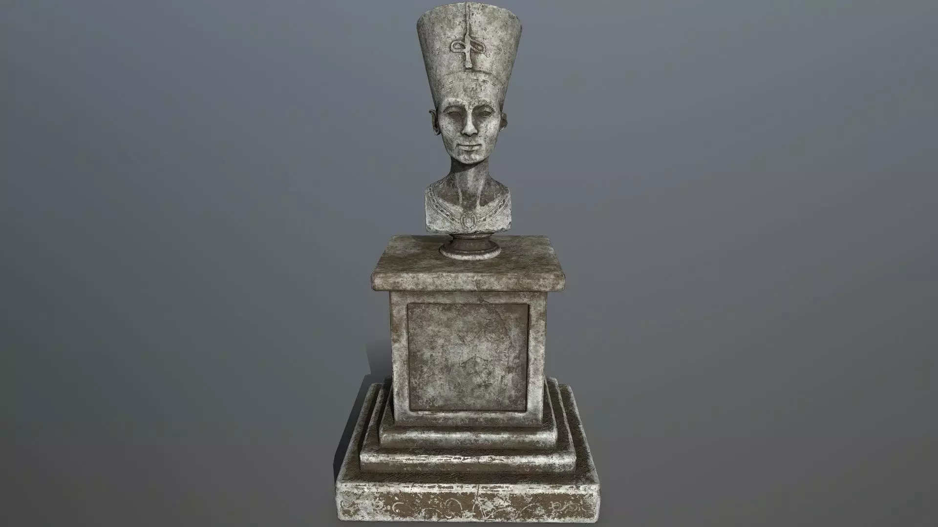 Nefertiti egyptian bust Low-poly 3D model_0