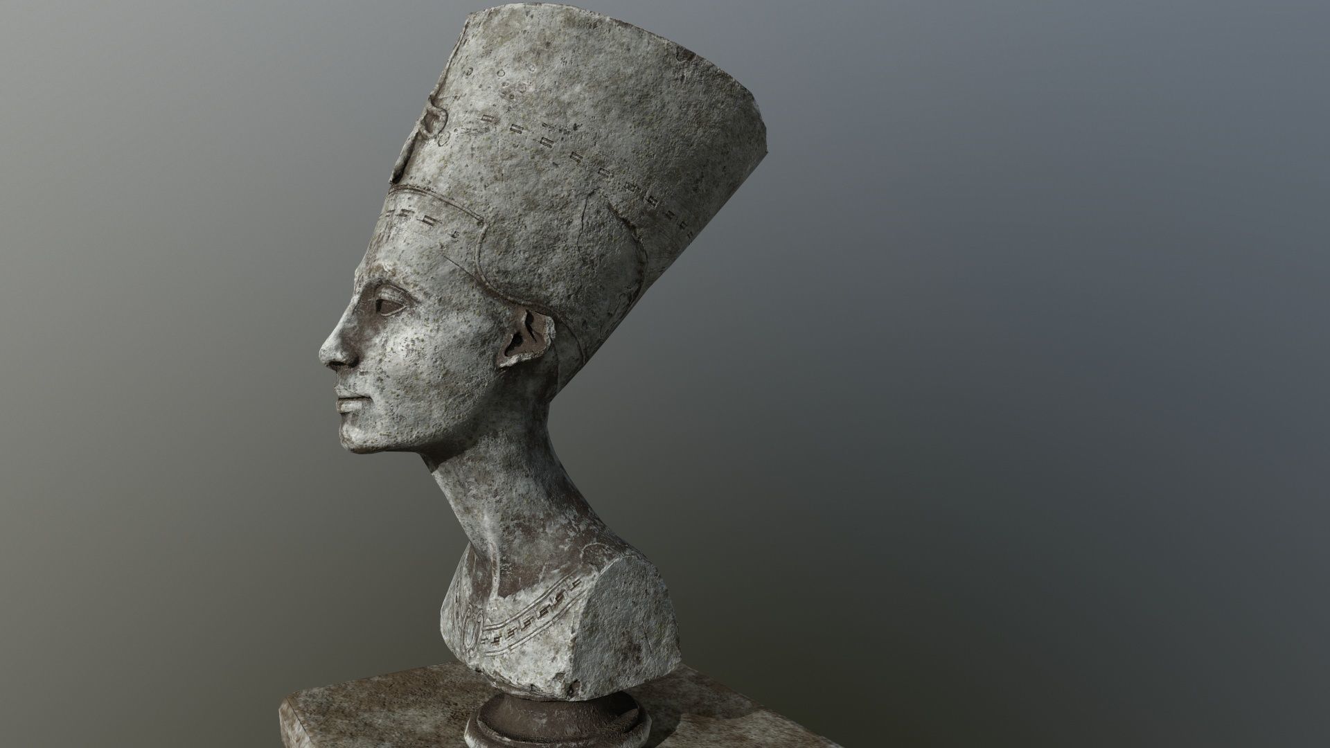 Nefertiti egyptian bust Low-poly 3D model_3