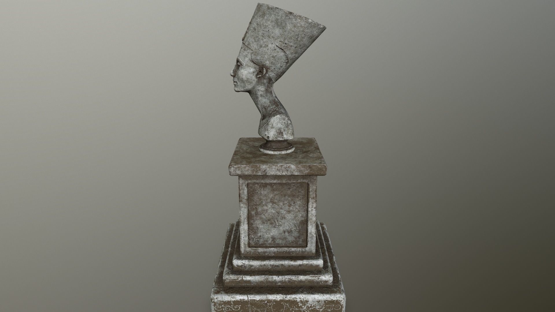 Nefertiti egyptian bust Low-poly 3D model_6