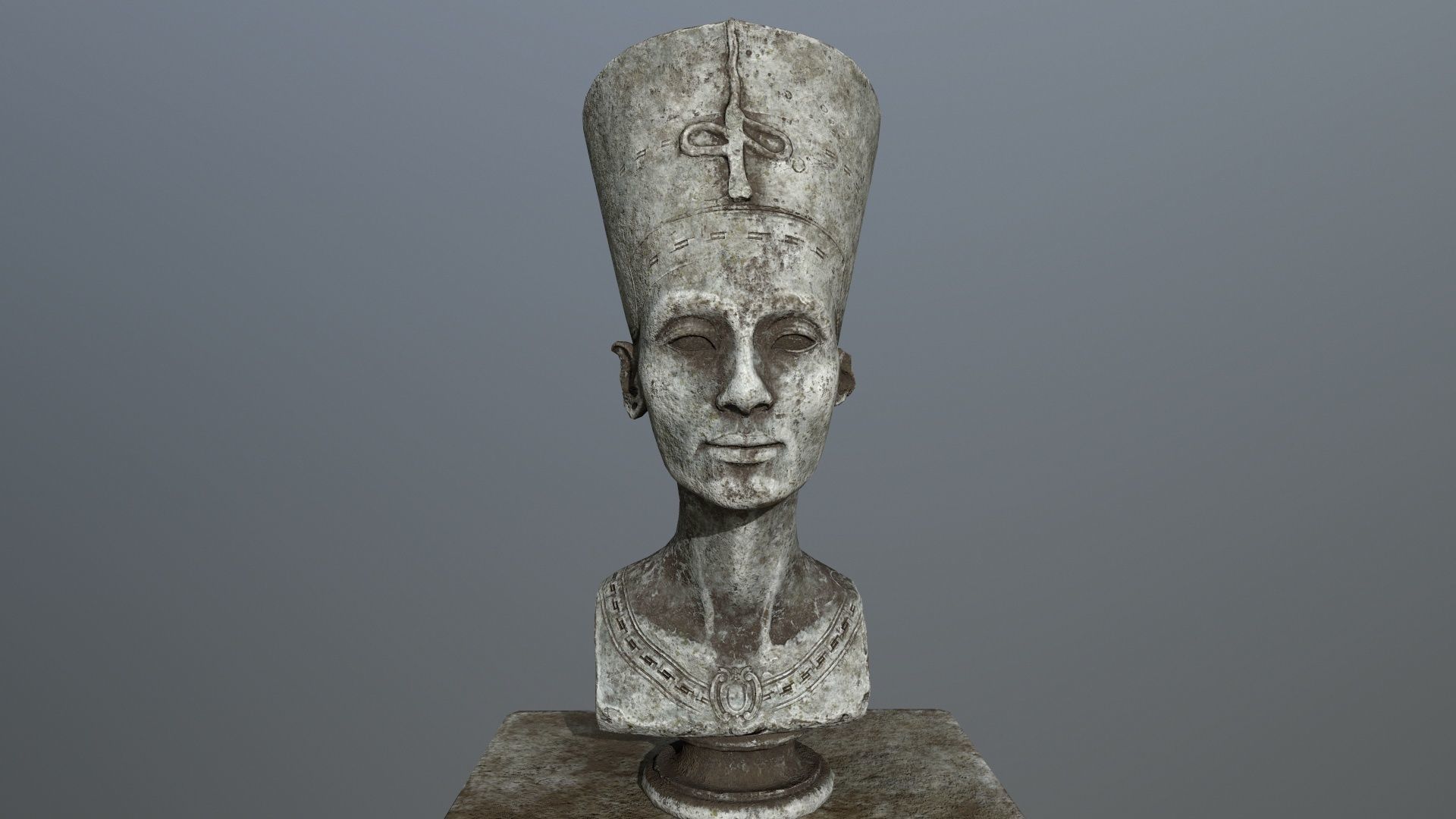 Nefertiti egyptian bust Low-poly 3D model_1