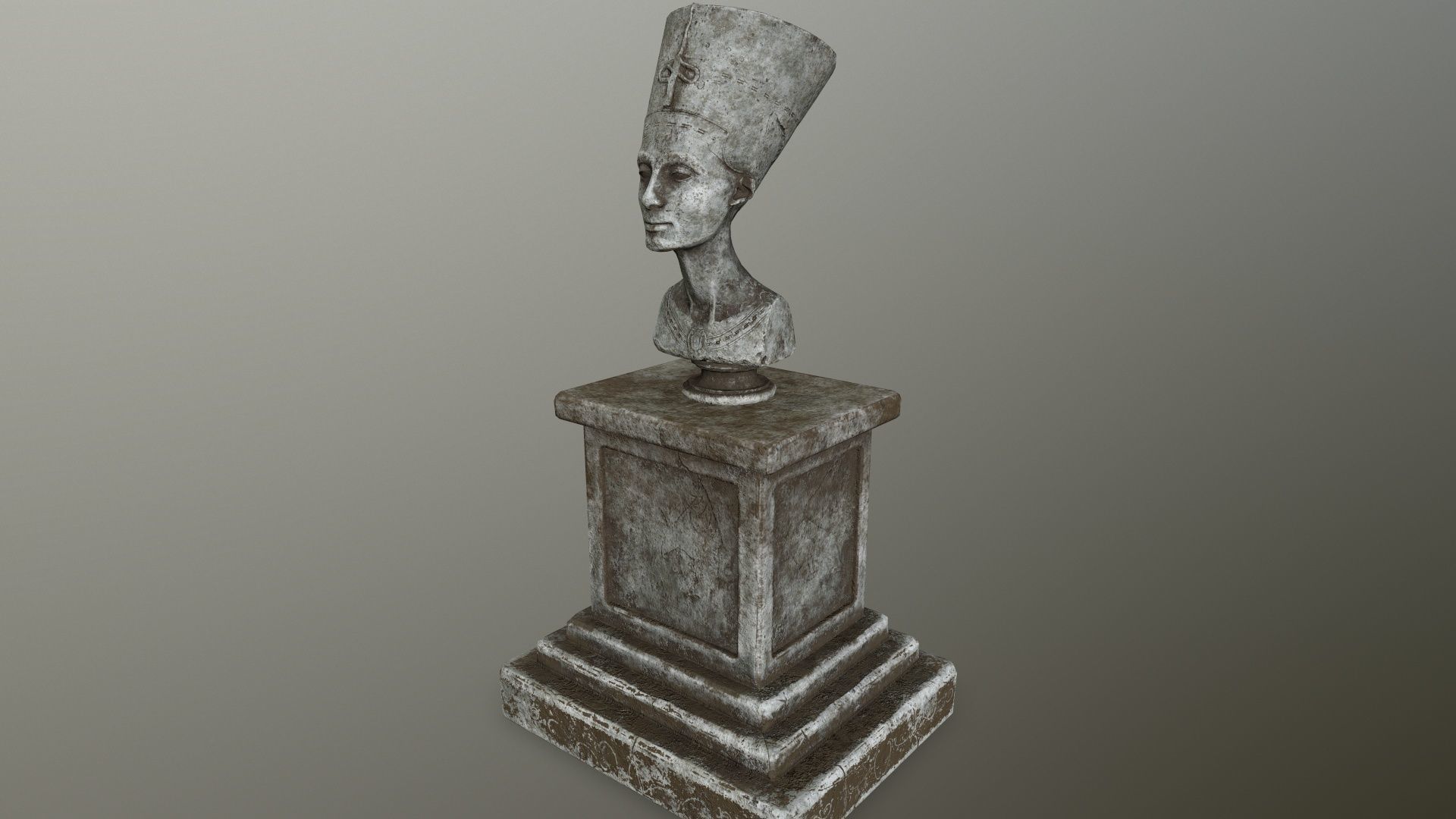 Nefertiti egyptian bust Low-poly 3D model_5