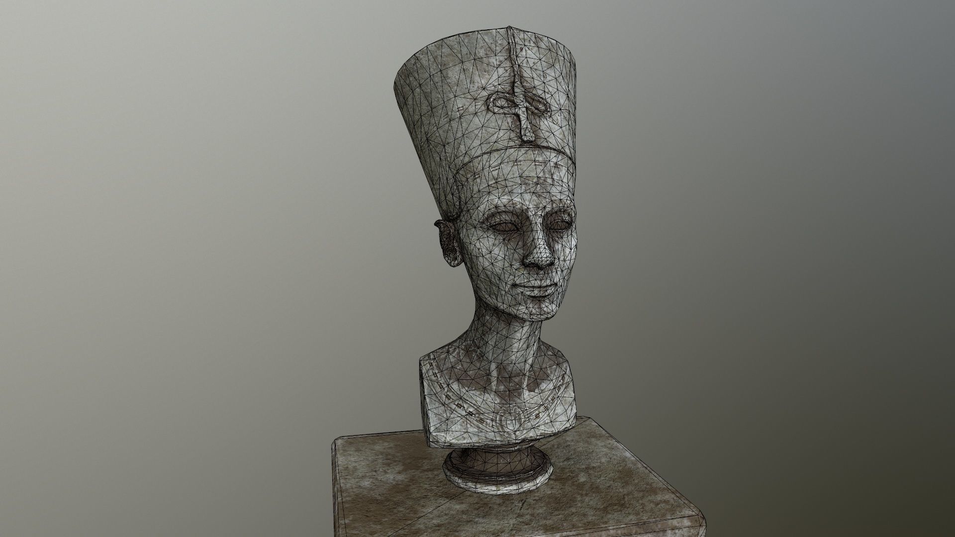 Nefertiti egyptian bust Low-poly 3D model_13