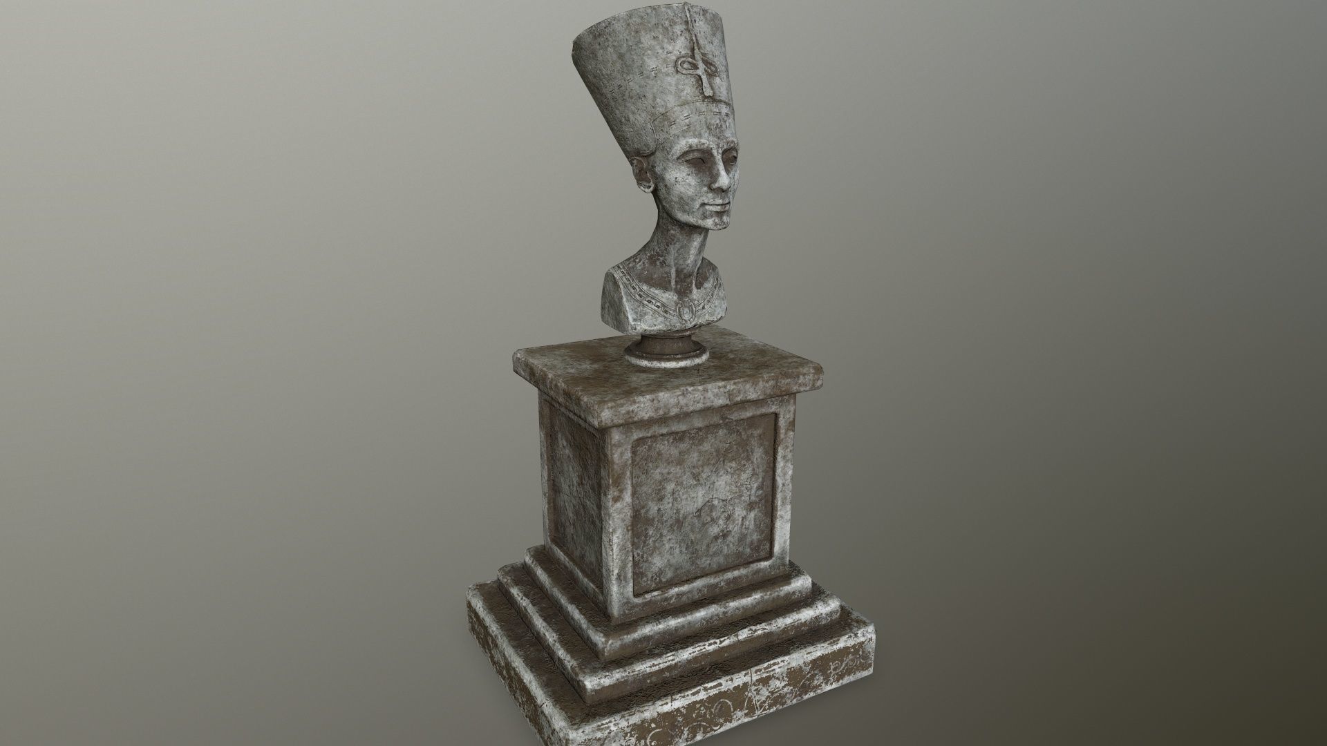 Nefertiti egyptian bust Low-poly 3D model_11