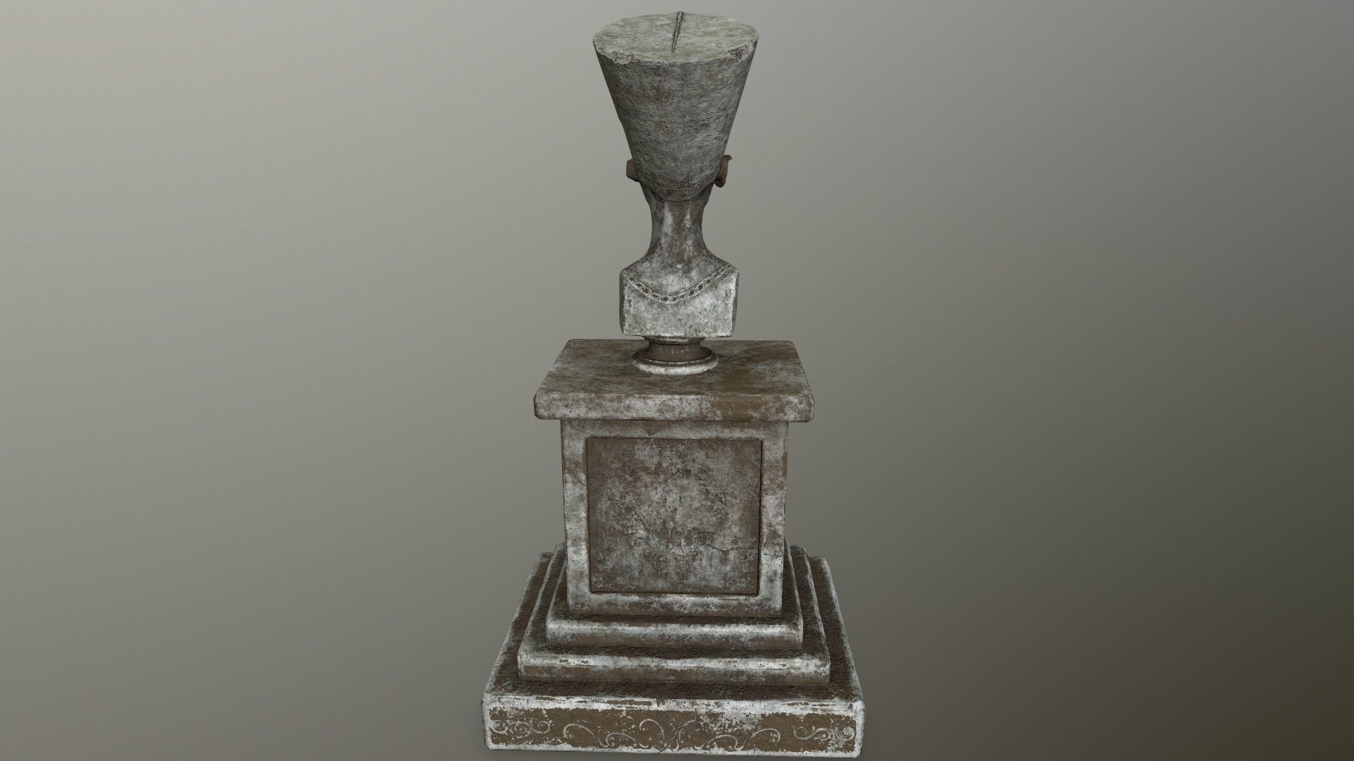 Nefertiti egyptian bust Low-poly 3D model_8