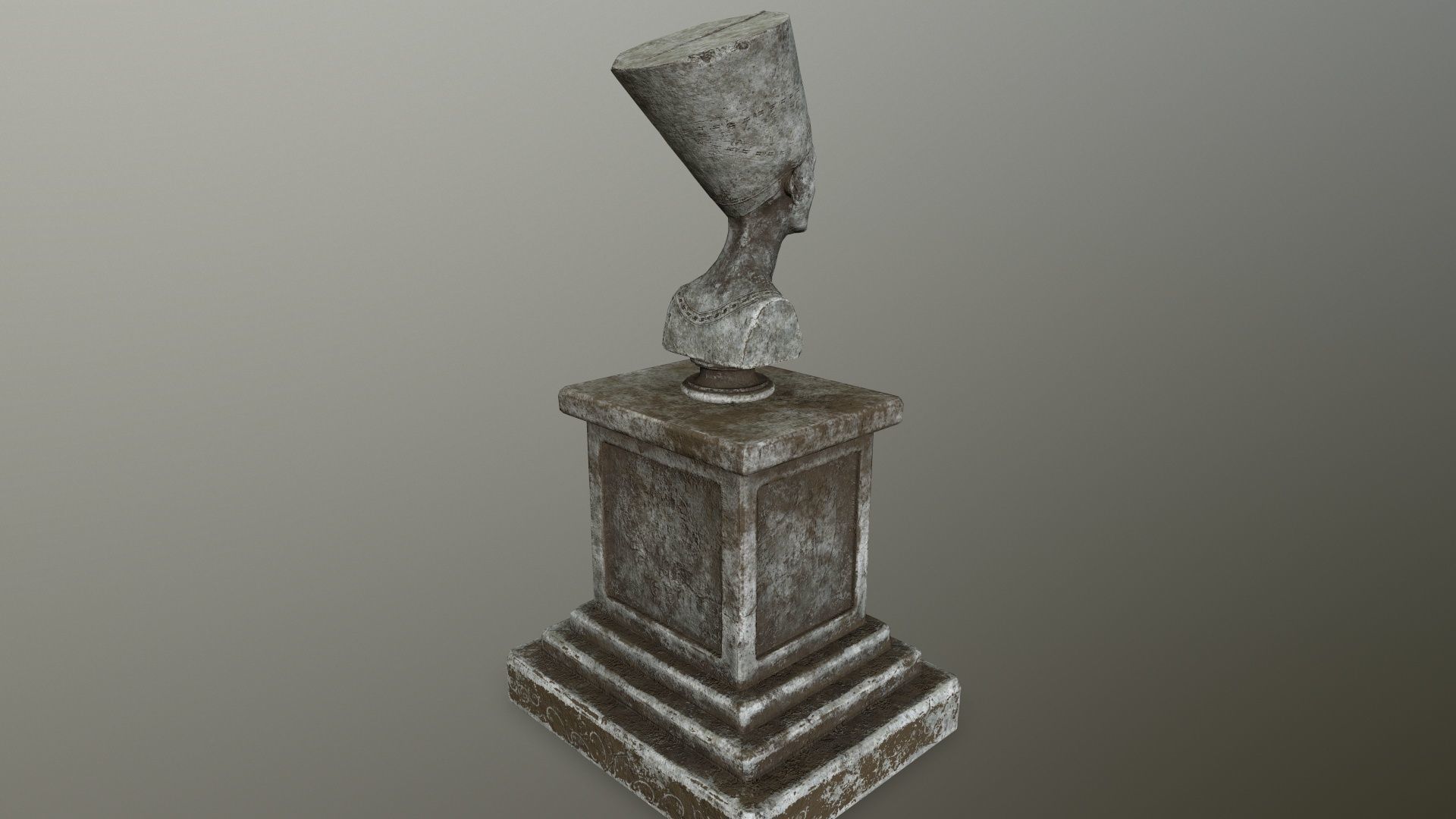 Nefertiti egyptian bust Low-poly 3D model_9