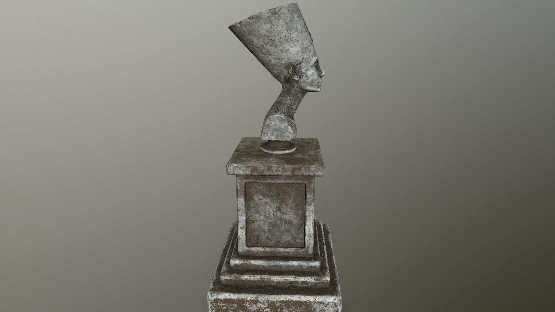 Nefertiti egyptian bust Low-poly 3D model_10