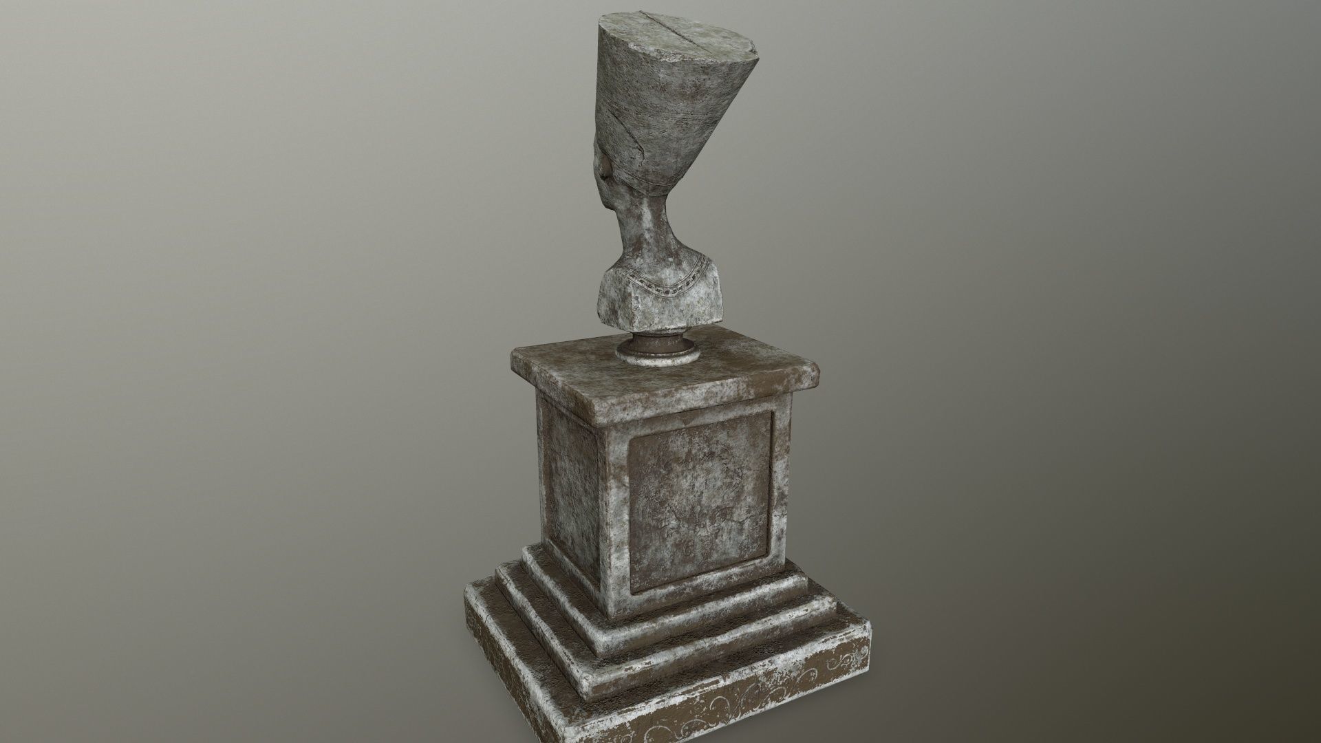 Nefertiti egyptian bust Low-poly 3D model_7