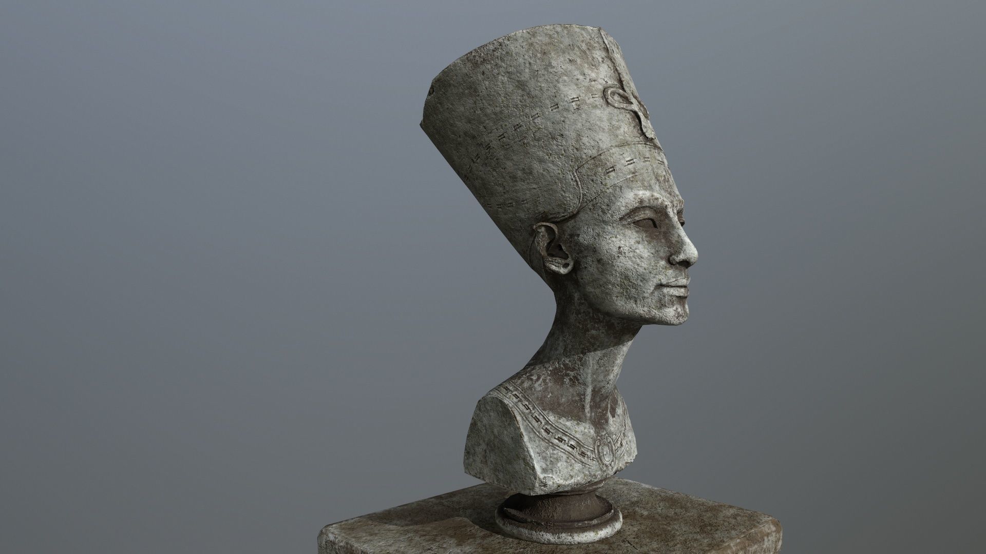 Nefertiti egyptian bust Low-poly 3D model_2