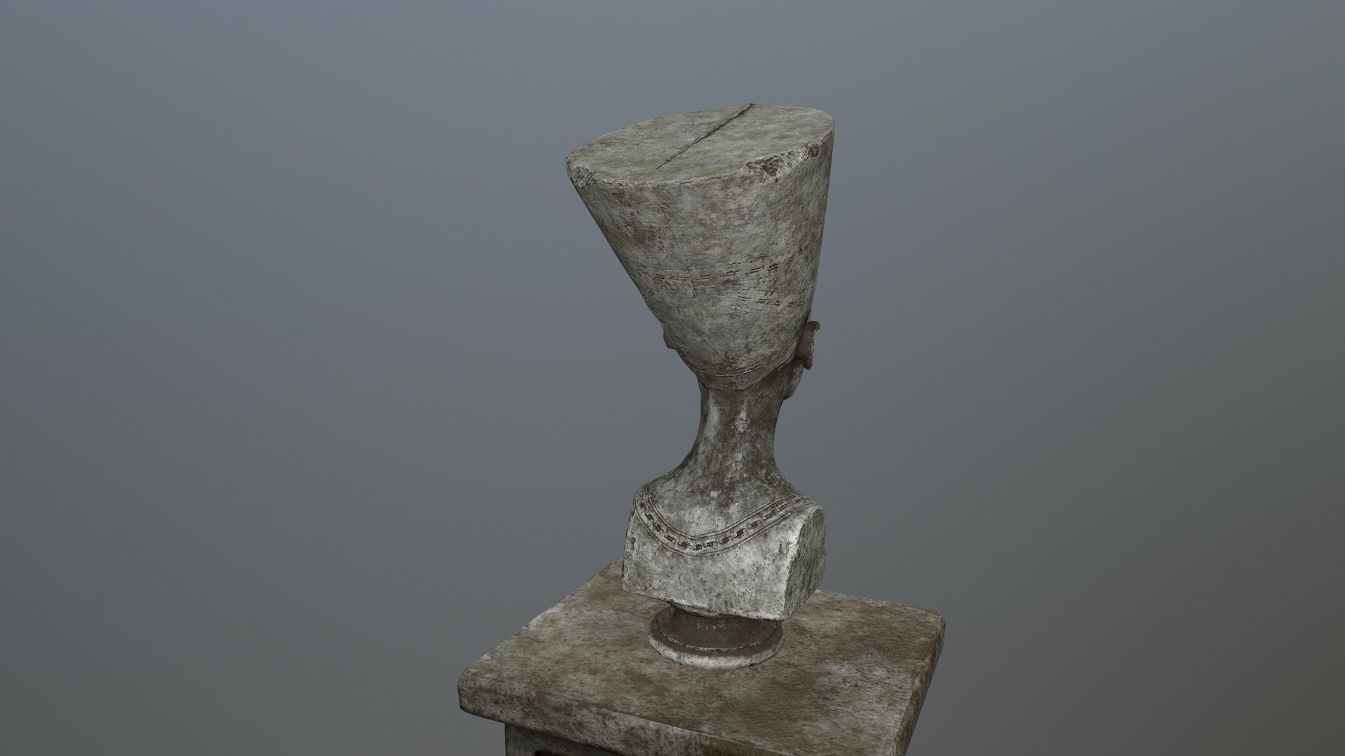 Nefertiti egyptian bust Low-poly 3D model_4