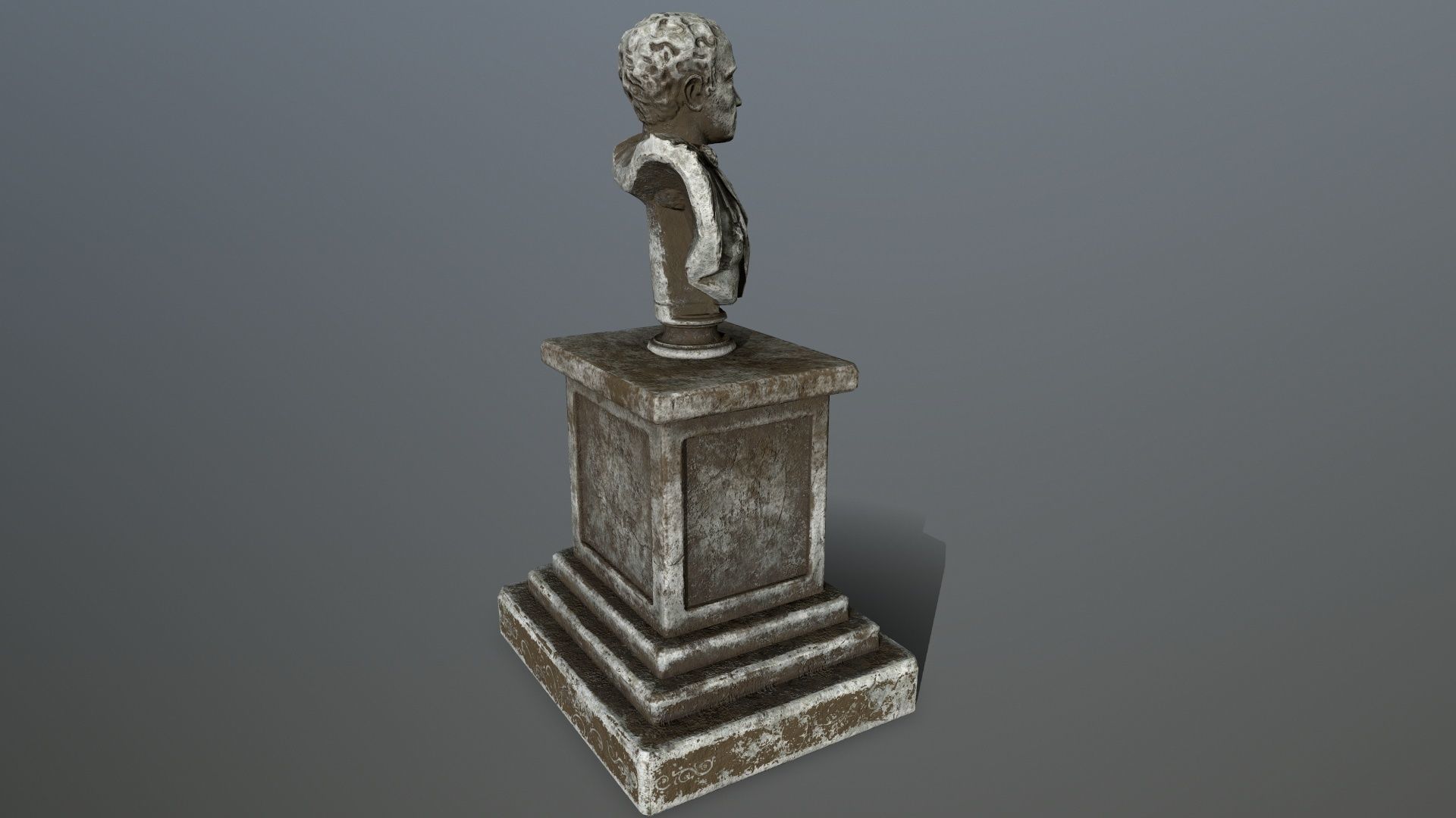 Cesare bust Low-poly 3D model_8