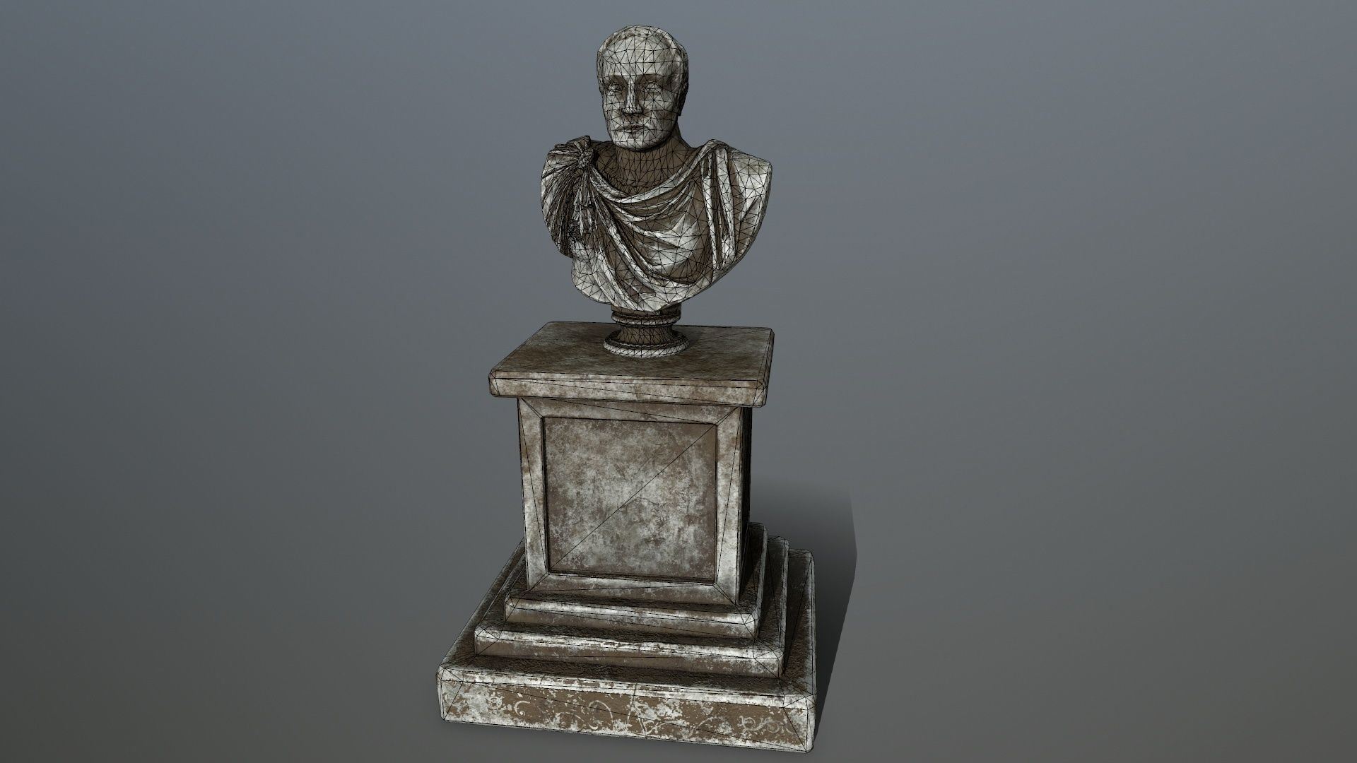 Cesare bust Low-poly 3D model_12
