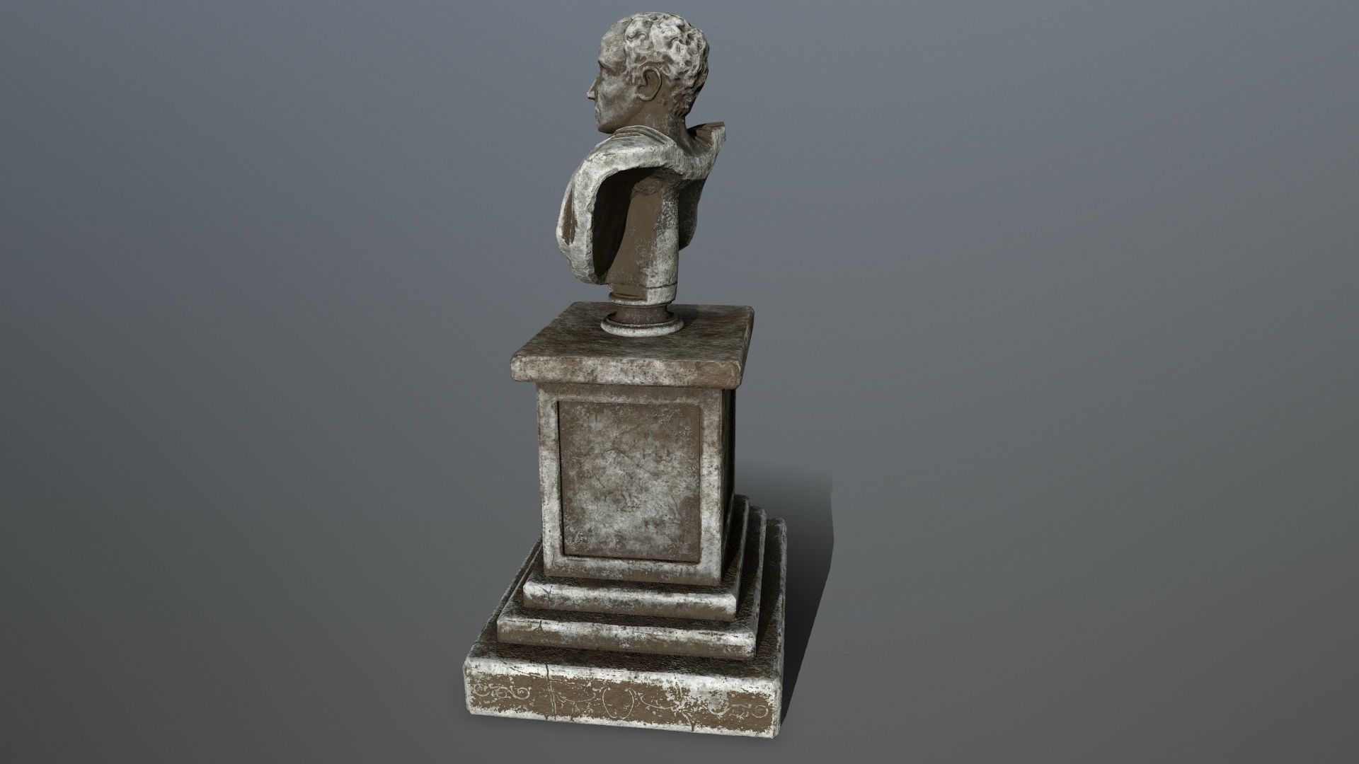 Cesare bust Low-poly 3D model_6
