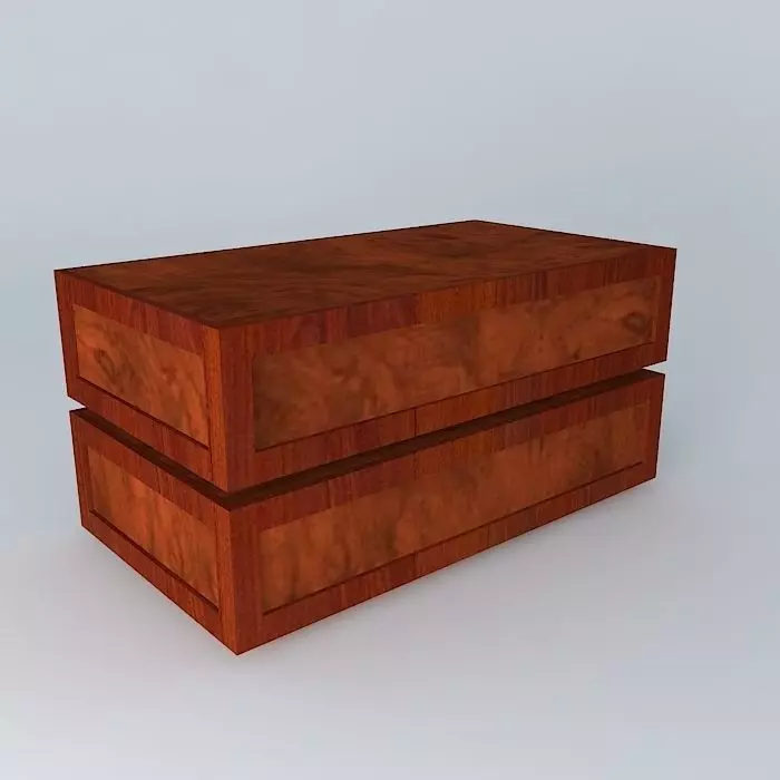 coffetable wooden box with two drawers Free 3D model_0