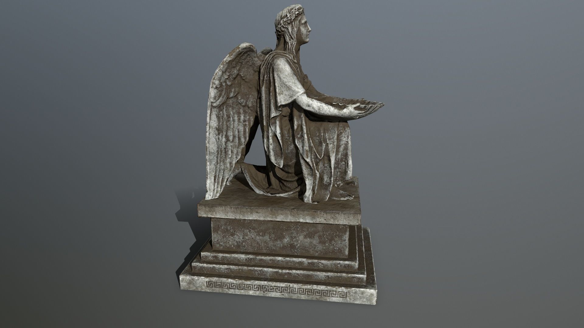 Angel Statue Low-poly 3D model_9