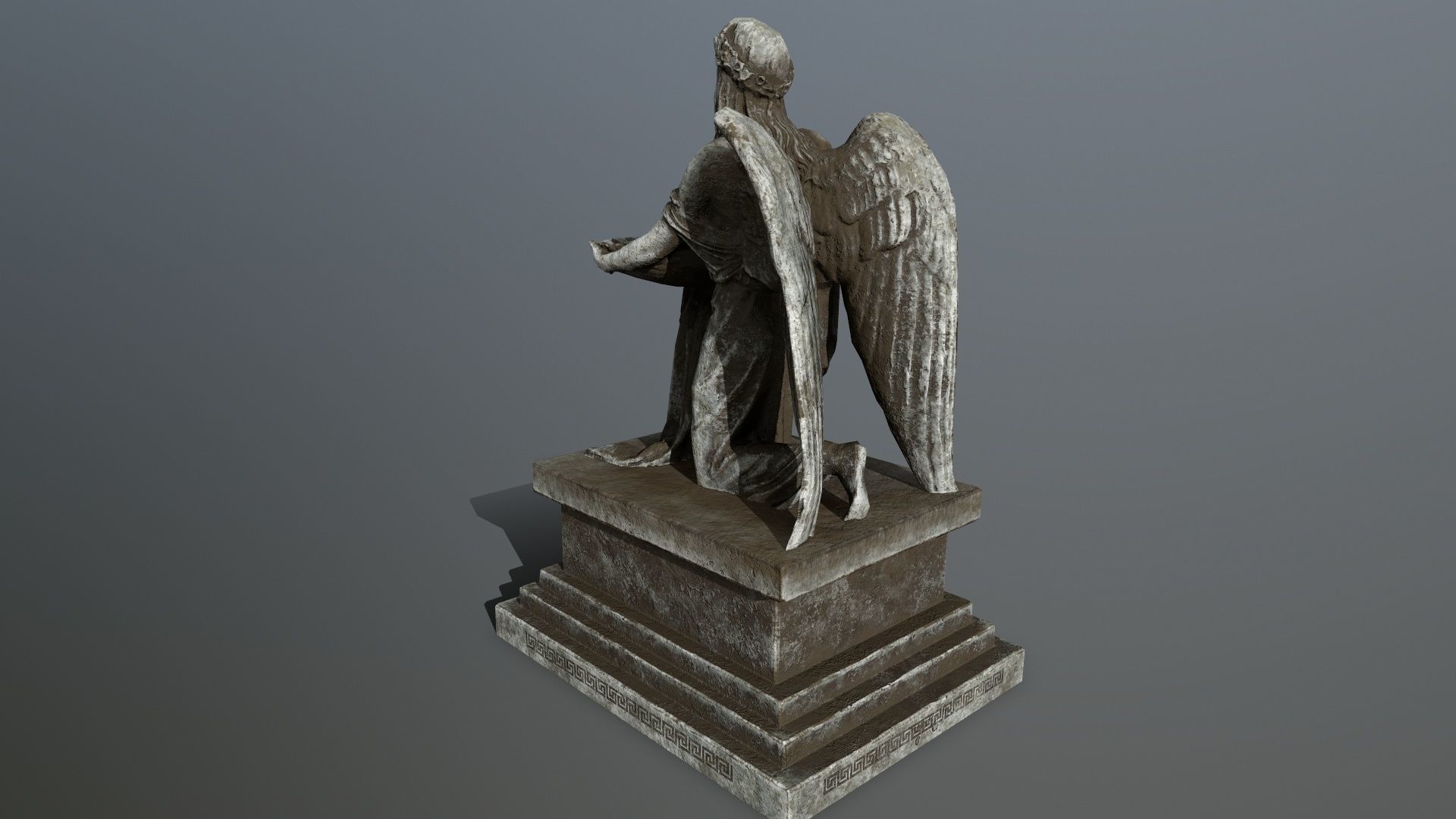 Angel Statue Low-poly 3D model_6