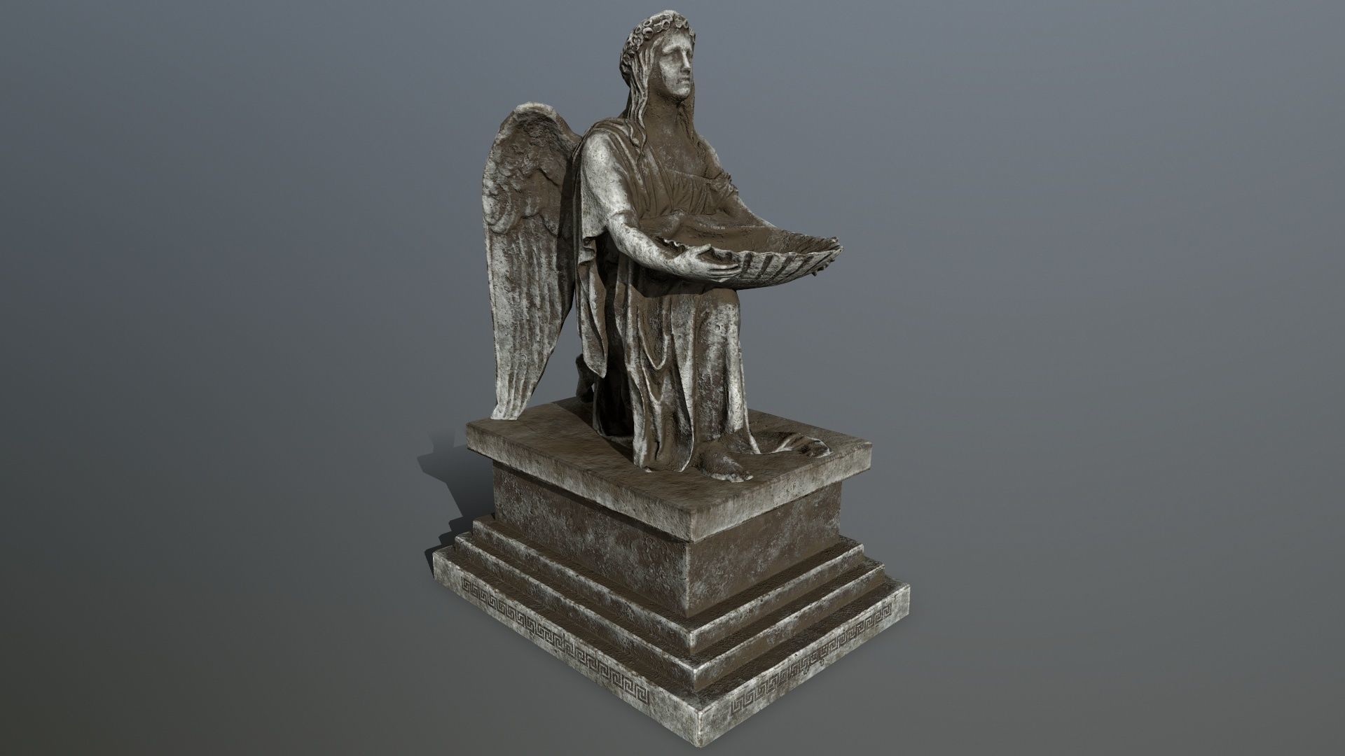 Angel Statue Low-poly 3D model_10