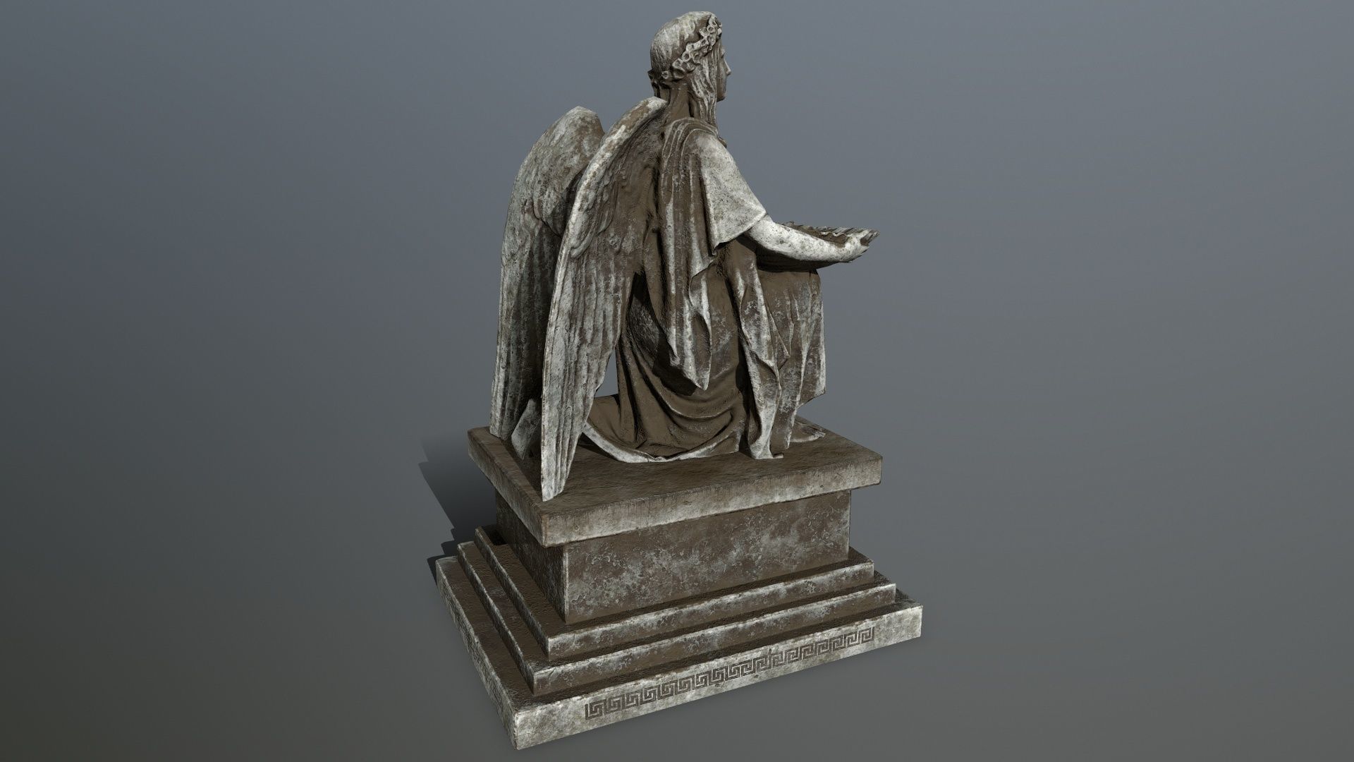 Angel Statue Low-poly 3D model_8
