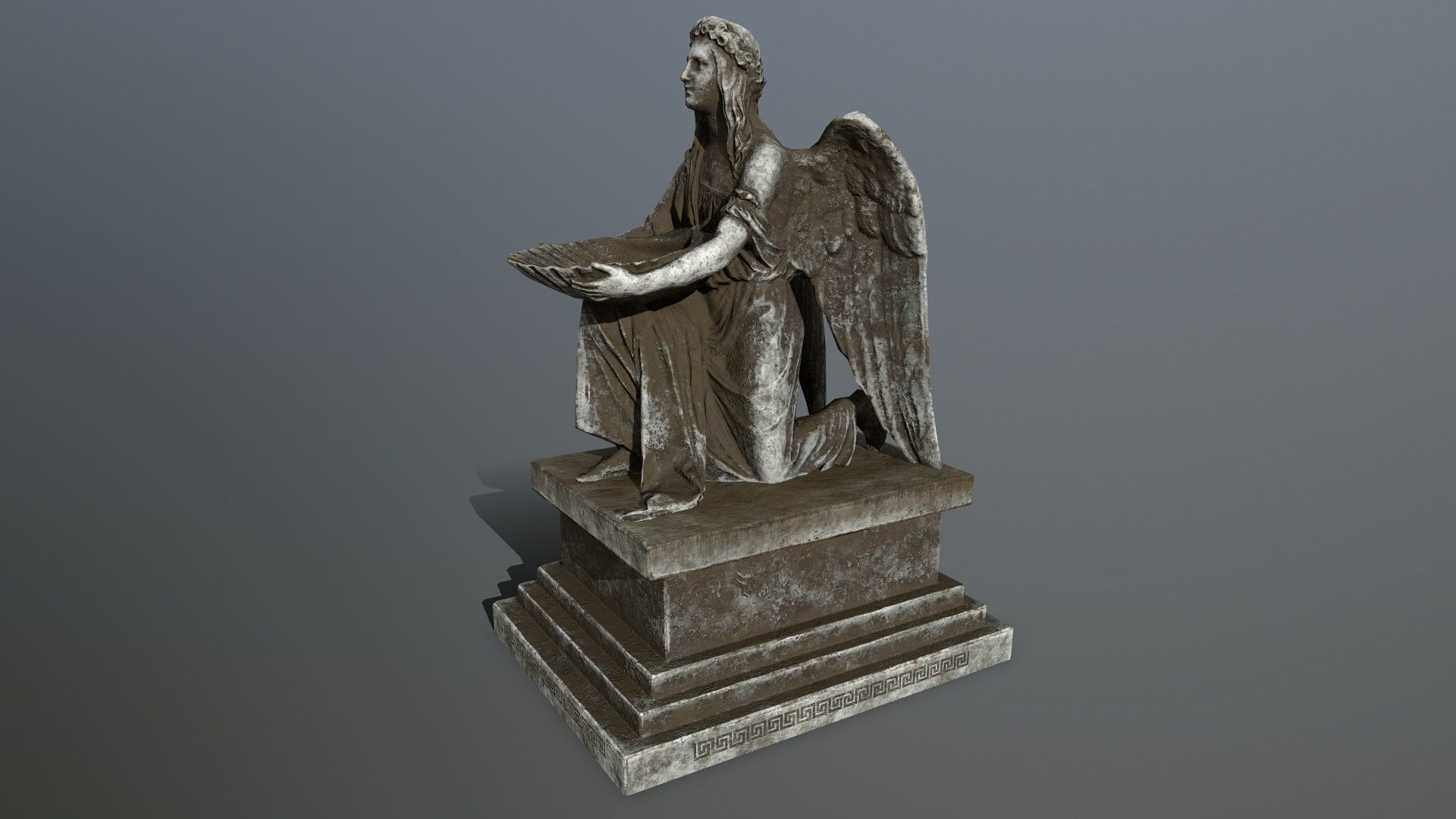 Angel Statue Low-poly 3D model_4