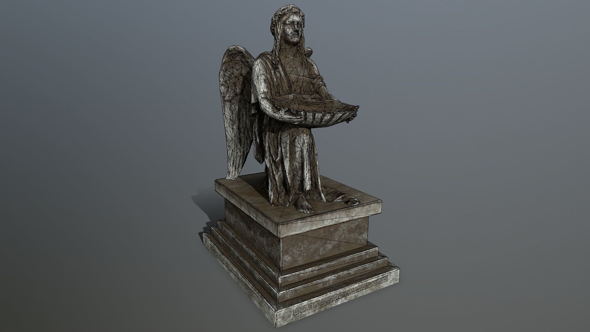 Angel Statue Low-poly 3D model_13