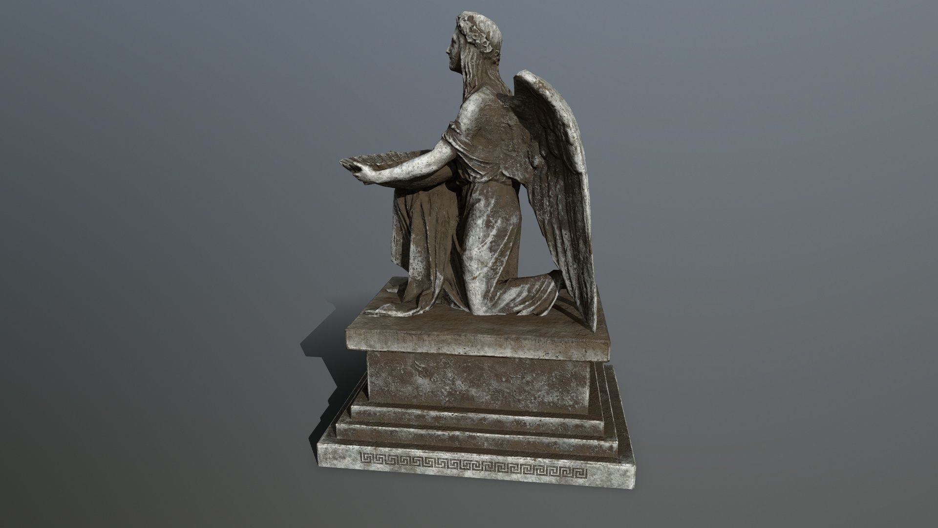 Angel Statue Low-poly 3D model_5