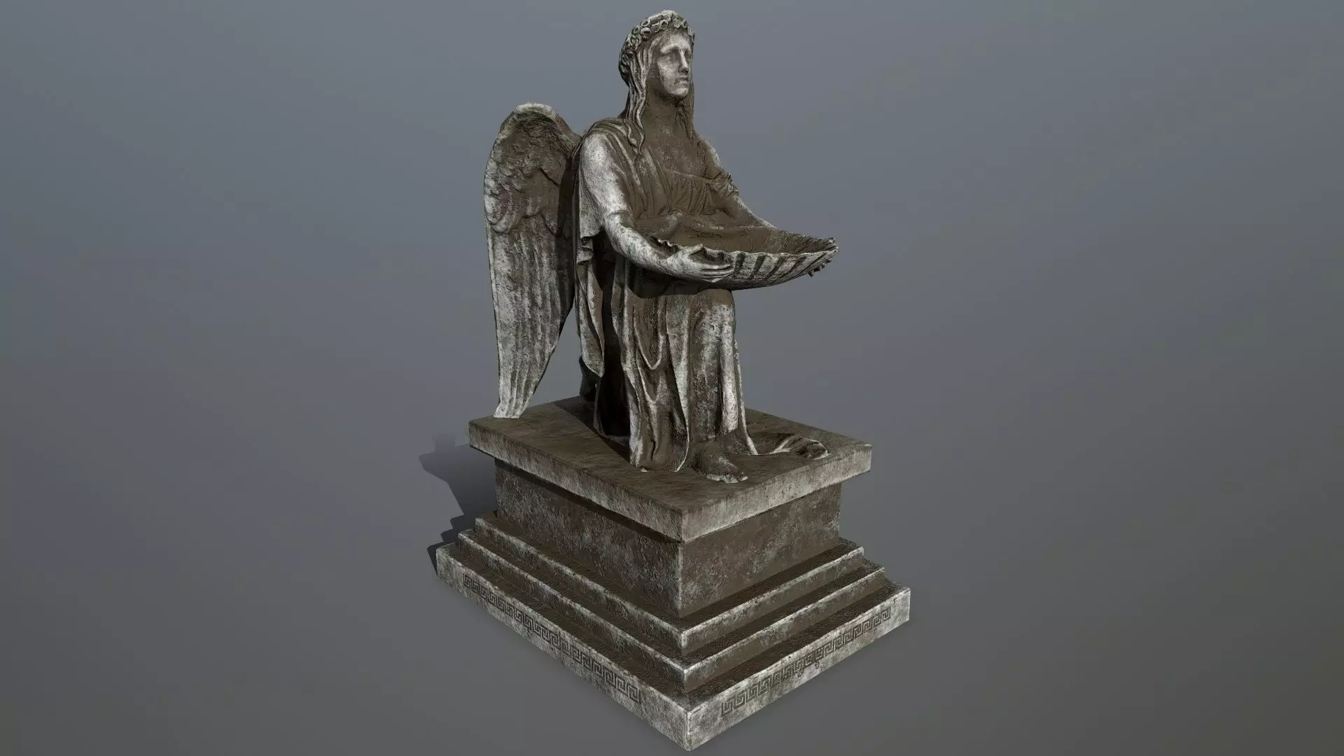 Angel Statue Low-poly 3D model_0