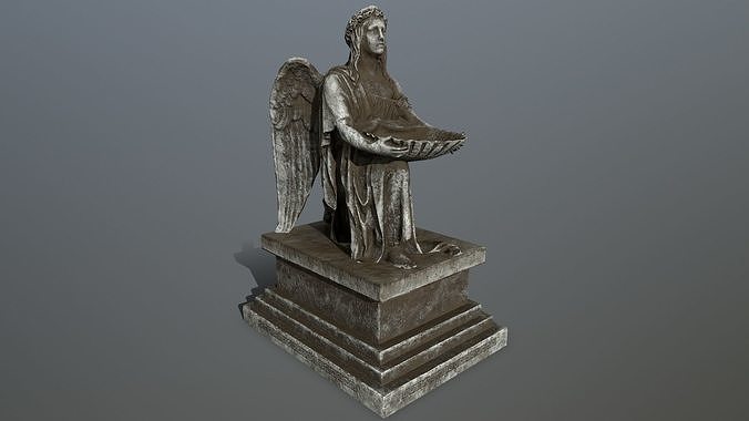 Angel Statue Low-poly 3D model