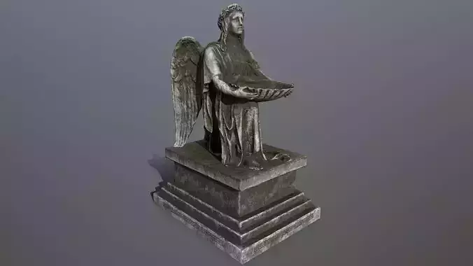 Angel Statue Low-poly 3D model