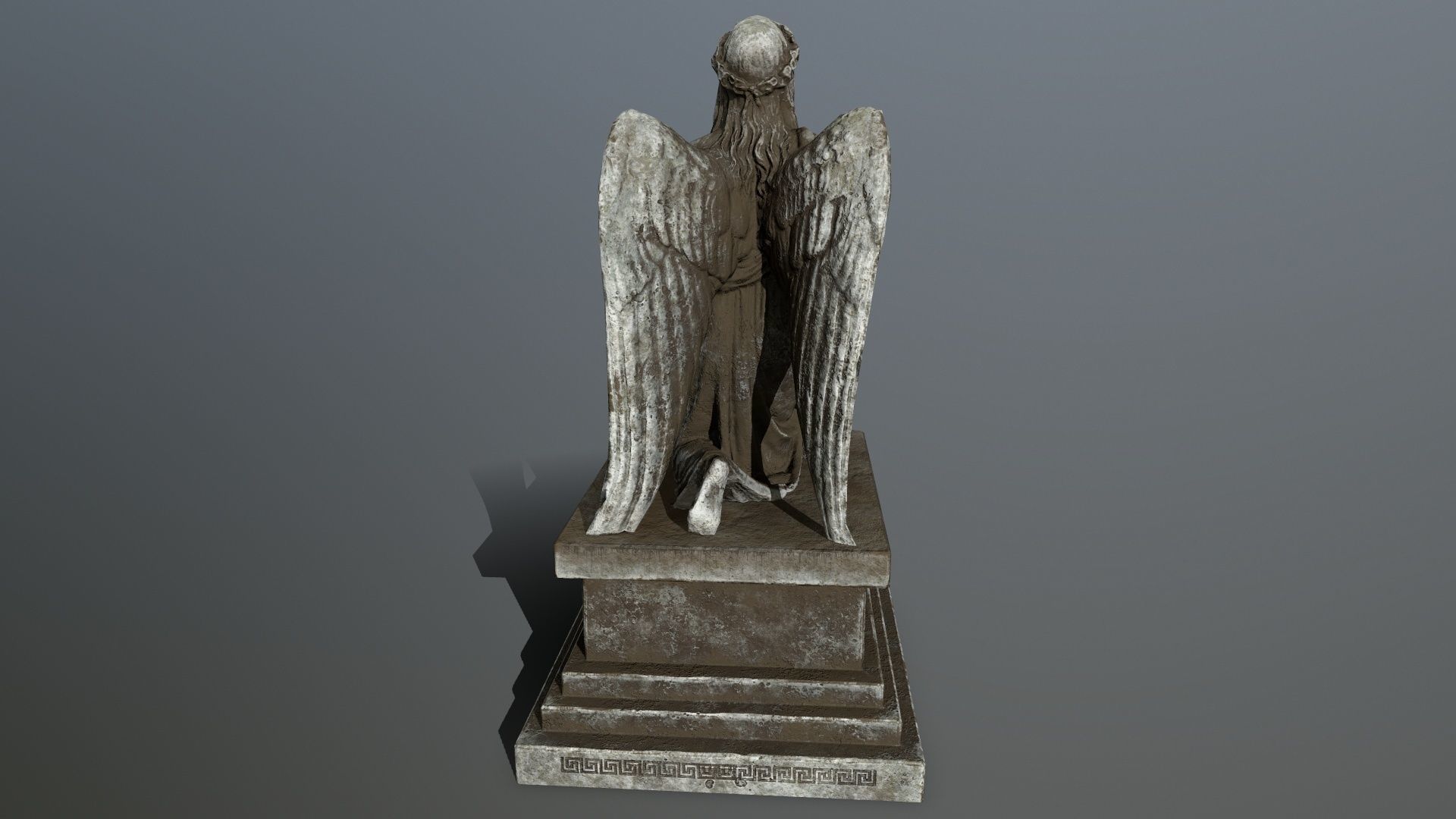 Angel Statue Low-poly 3D model_7